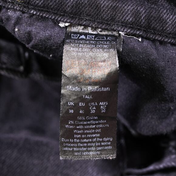 Boohooman Cotton Denim Slim Skinny Jeans Straight Leg Pants Size 30 Dark Black - Picture 8 of 12